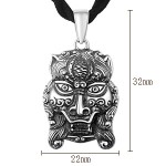 925 Silver Retro Thai Silver Pi Xiu Beast Head Men's Pendant