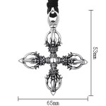 925 Silver Antique Cross Vajra Pendant