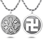 925 Silver Six-Syllable Mantra Swastika Pendant