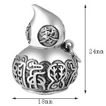 925 Silver Nine-Word Mantra Bagua & Six-Syllable Mantra Gourd Pendant (Openable)
