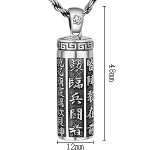 990 Pure Silver Nine-Word Mantra Bagua Gau Pendant