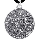 990 Pure Silver Nine Dragons Playing with Pearl Zodiac Dragon Head Pendant