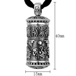 990 Pure Silver Nine-Syllable Mantra Bagua & Four Divine Beasts Talisman Pendant