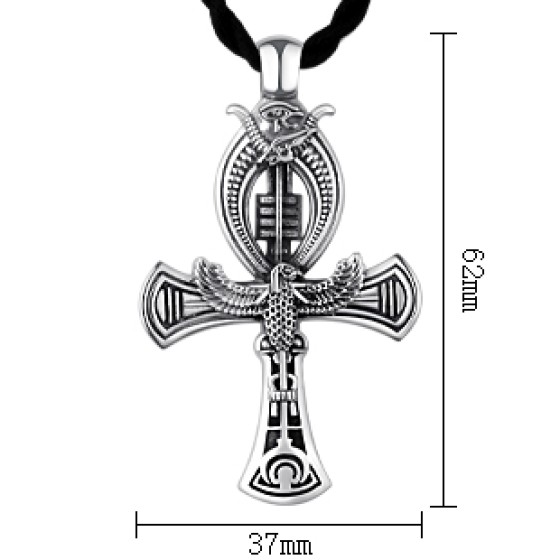 990 Pure Silver Eye of Horus Cross Emblem Pendant