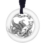 990 Pure Silver Nine-Tailed Fox Double-Sided Peace Knot Pendant