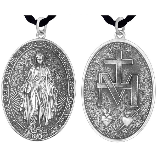 990 Pure Silver Holy Mother Mercy Pendant