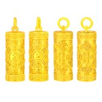 999 Gold Four Divine Beasts & Bagua Protection Pendant
