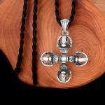 990 Pure Silver Cross Vajra Pestle Pendant