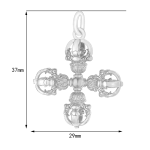 Pt950 Platinum Cross Vajra Pestle Pendant