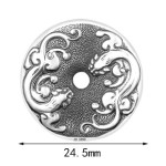 990 Pure Silver Chi Dragon Peace Knot Pendant