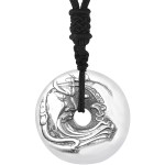 990 Pure Silver Lord Guan Portrait Peace Knot Pendant
