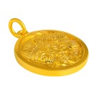 999 Pure Gold Ancient-method Palden Lhamo Six-Syllable Mantra Pendant