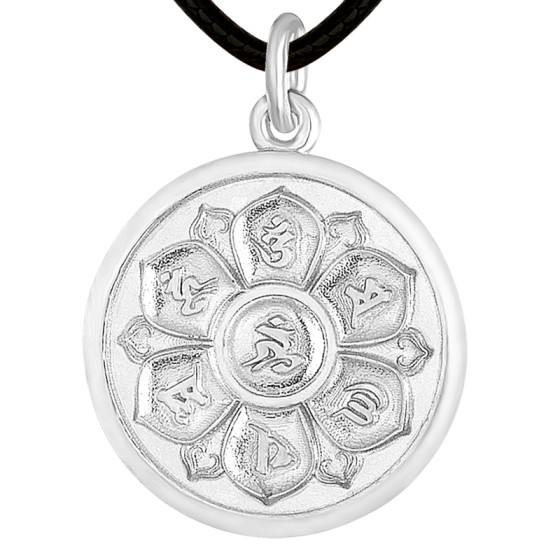 Pt950 Platinum Palden Lhamo Six-Syllable Mantra Pendant