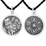 925 Silver Palden Lhamo Female Wealth Deity Six-Syllable Mantra Pendant