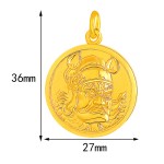 999 Pure Gold Ancient-method Zhong Kui Pendant - Blessing & Home Protection Deity