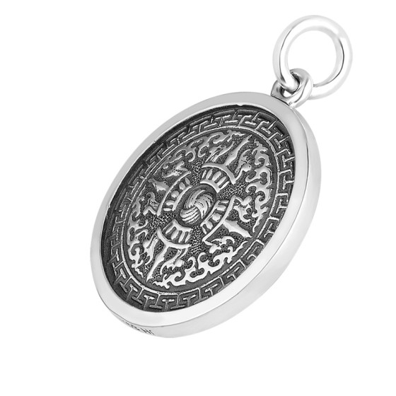 925 Silver Palden Lhamo Female Wealth Deity Vajra Pendant