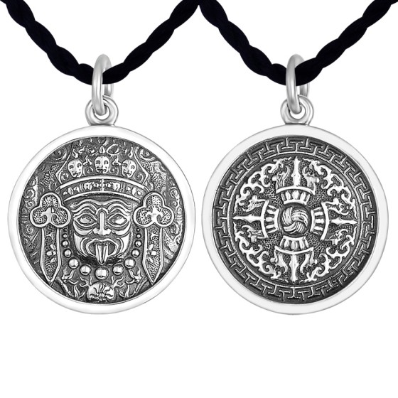 925 Silver Palden Lhamo Female Wealth Deity Vajra Pendant