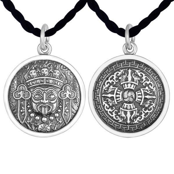 925 Silver Palden Lhamo Female Wealth Deity Vajra Pendant