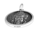 925 Silver Warrior Wealth God Lord Guan Pendant