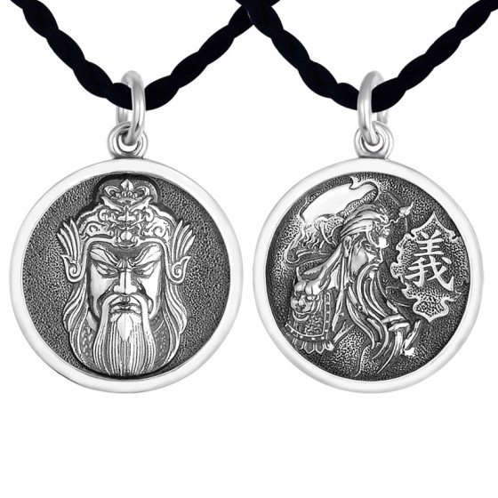 925 Silver Warrior Wealth God Lord Guan Pendant