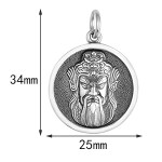 925 Silver Warrior Wealth God Lord Guan Pendant