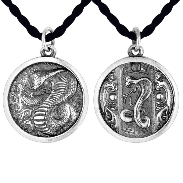 925 Silver Coiling Snake Pendant