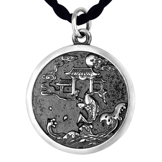 925 Silver Carp Leaping Dragon Gate Pendant