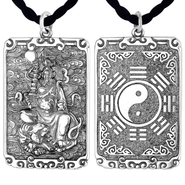 925 Silver Zhao Gongming Wealth God Bagua Pendant
