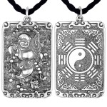 925 Silver Liu Hai Playing with Toad Bagua Pendant