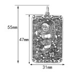 925 Silver Liu Hai Playing with Toad Bagua Pendant