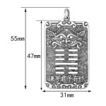 925 Silver Liu Hai Playing with Toad Bagua Pendant