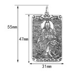 925 Silver Taiyi Jiuku Tianzun Bagua Pendant