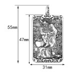 925 Silver Zhong Kui Bagua Pendant