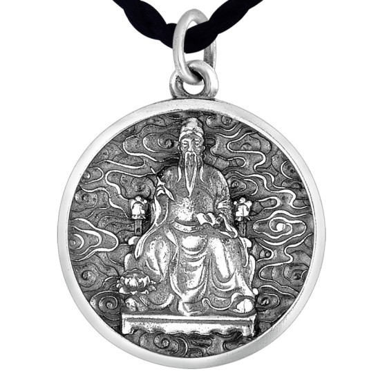 925 Silver Wenchang Emperor Bagua Pendant
