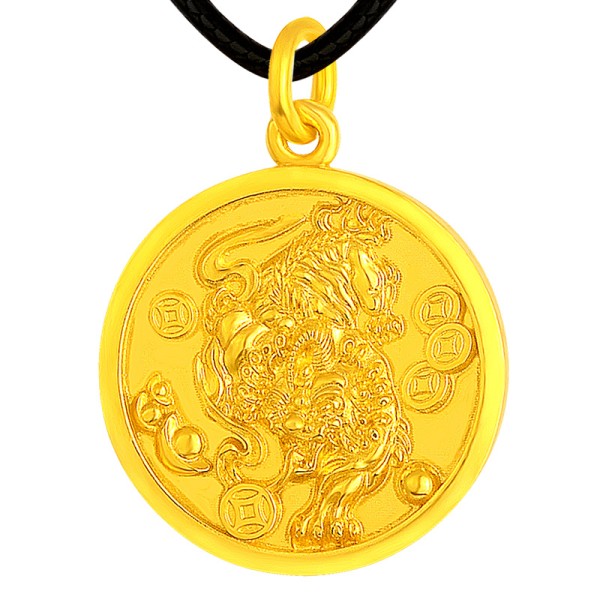 999 Pure Gold Ancient-method Pi Xiu Wealth Attracting Pendant