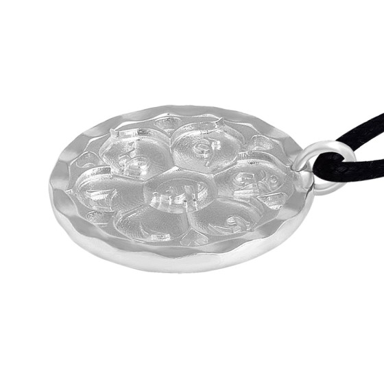 Platinum Six-Syllable Mantra Yellow Jambhala Pendant