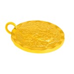 Gold Six-Syllable Mantra Yellow Jambhala Pendant