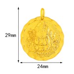 Gold Six-Syllable Mantra Yellow Jambhala Pendant