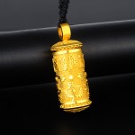 999 Pure Gold Nine-Syllable Mantra & Four Divine Beasts Talisman Pendant