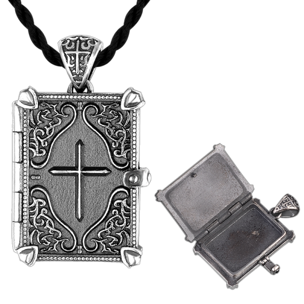 925 Silver Cross Photo Locket Necklace