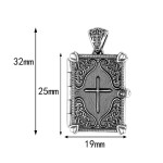 925 Silver Cross Photo Locket Necklace