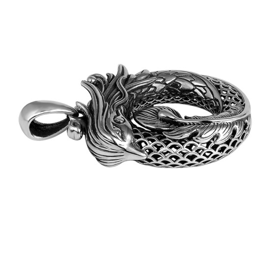 925 Silver Dragon- Phoenix Openwork Zodiac Pendant