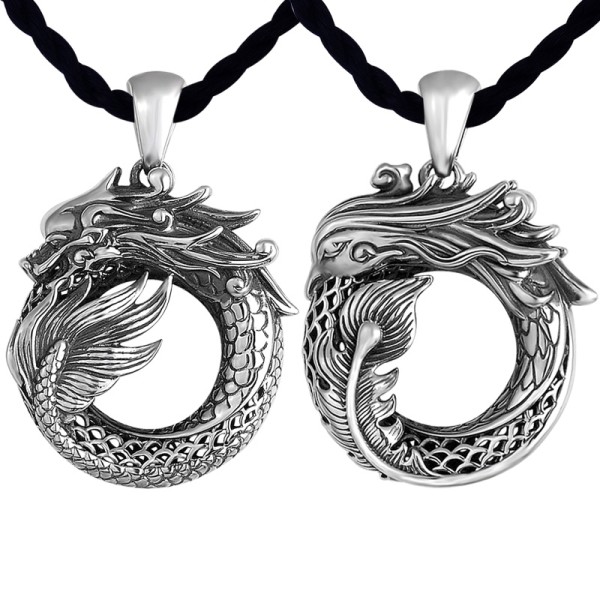 925 Silver Dragon- Phoenix Openwork Zodiac Pendant