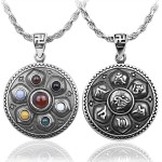925 Silver Six-Syllable Mantra Rotating Seven Treasures Pendant