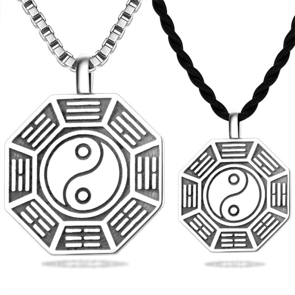 925 Silver Taiji Bagua Protection Pendant